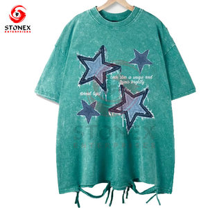 T-shirts unisexes pour femmes, lavage à l'acide, délavés, personnalisés en gros, été, séchage rapide, haute qualité - Product Image 1