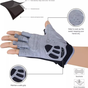 Gants de vélo antidérapants sans doigts unisexes de haute qualité avec rembourrage en gel avec logo personnalisé Gants de course cycliste rembourrés avec OEM - Product Image 5