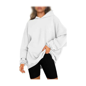 Gran oferta, sudadera de algodón de gran tamaño para mujer con impresión de soplo en 3D, logotipo personalizado en la parte delantera, insignia con capucha, estilo de hombro caído - Product Image 6