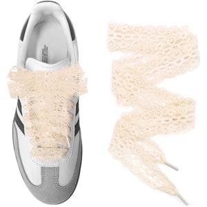 Uamglsob รองเท้ากีฬาลำลองลูกไม้นิ่มแบนกว้าง3ซม. สำหรับผู้หญิงสาวๆลูกไม้กว้าง8มม. สำหรับคู่รองเท้าแฟชั่น Samba - Product Image 1