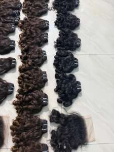 Extensiones de Cabello Humano 100% Natural Sin Procesar, Donante Único, Doble Trama, Rizado Indio, Paquetes de Cabello Rizado Birmano - Product Image 3