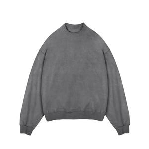 Sweat-shirt à col ras du cou lavé à l'acide surdimensionné PULLOVER Drop Shoulder Heavyweight Thick Vintage Washed Hoodies 100% Cotton - Product Image 5