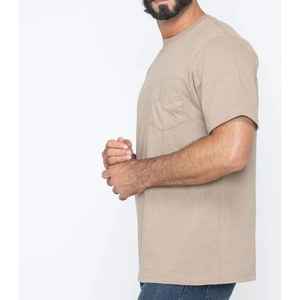 Camisetas en blanco de color sólido transpirable de punto de algodón puro de 220g personalizadas al por mayor de alta calidad para hombres - Product Image 3