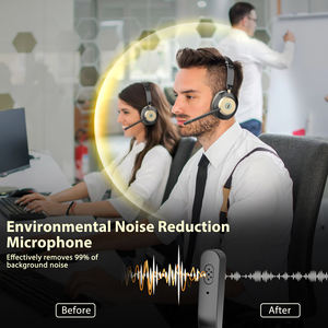 Nouvelle version couleur noir-or casque <span class=keywords><strong>Call</strong></span> Center Trucker casque sans fil BT-881C avec microphone ENC - Product Image 3