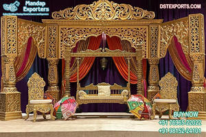 Escenario de recepción musulmán, Walima con paredes de vela, boda asiática, abierto, de compromiso con temática de bollwood - Product Image 6