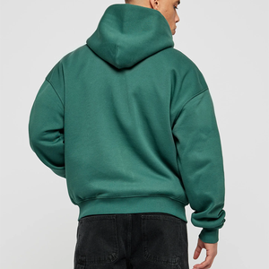 Sweat à capuche zippé en coton surdimensionné pour hommes Logo imprimé bouffant personnalisé Polaire lourde Double fermeture éclair Broderie Vêtements d'hiver - Product Image 4