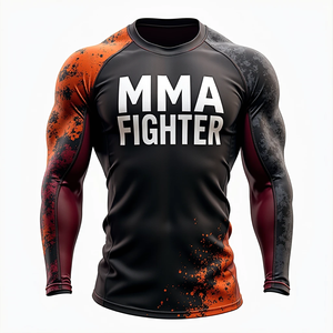 เสื้อแรชบอร์ด BJJ ทนทานแบบยืดได้ผ้า100% แห้งเร็วระบายอากาศได้ดี - Product Image 1