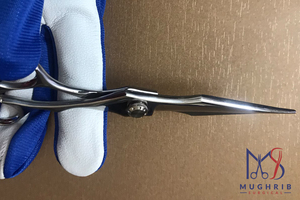Professional Barber <b>Scissors</b> Stainless Steel Straight Blade <b>Cuticle</b> <b>Scissors</b> Removable Handle Right-Handed Durable Steel Handle - Product Image 6