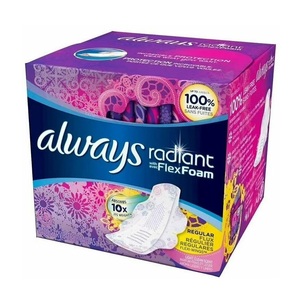 Almohadillas femeninas siempre radiantes para mujeres con Flexfoam, protección absorbente suave y cómoda, paquete a granel a la venta, barato - Product Image 4