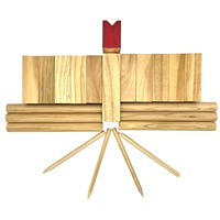 Jeu de Kubb - Jeu de société d'intérieur écologique et durable pour les fêtes de famille, en bois