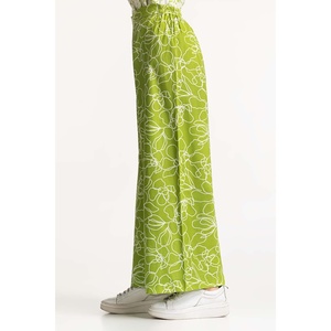 Pantalon large en mousseline taille haute pour femme - Respirant, style harem, formel, coloré WM-TRC-SS24-001 - Product Image 1
