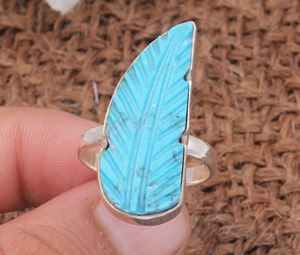 <b>Turquoise</b> Wholesale 925 Sterling Silver Natural Gemstone Hand Carved Classic Wedding Party Vintage Bohemian <b>Ring</b> - Product Image 1