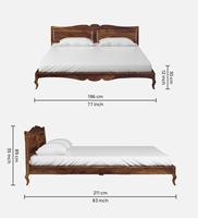 Lit danois en teck massif finition naturelle, matériau de haute qualité pour mobilier de chambre