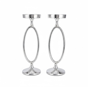 Portavelas Moderno de Latón Cromado Eden, Portavelas de Metal de Gran Calidad para Decoración Elegante del Hogar y Centros de Mesa para Bodas - Product Image 3