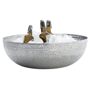Modern Eco-Friendly Customizable Silver Metal Ice Bucket Wine Cooler Stainless Steel for Bowl Ring Handle Punch Bowl Bar - Product Image 5
