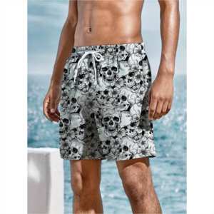 Short de haute qualité pour hommes avec impression tête de mort personnalisé respirant taille moyenne polyester élastique Service OEM disponible - Product Image 4