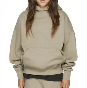 Sudadera con capucha de algodón de alta calidad personalizada ODM para niños de gran tamaño Drop-Shoulder Streetwear Essentials Winter Fleece para niñas - Product Image 1