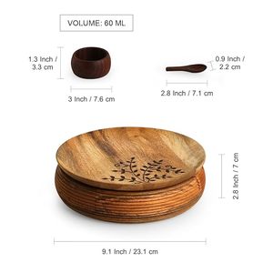 Boîte à épices en bois abordable avec plusieurs compartiments pour les besoins de la cuisine à domicile, bois naturel, masala dabba avec compartiments - Product Image 4