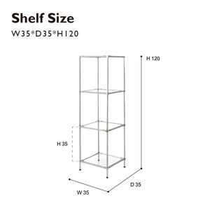 Four-Tier <b>Glass</b> <b>Shelving</b>, Heavy-Duty Tubes, Long-Term Warranty - Product Image 5