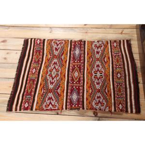 พรมตุรกีขนาด 2.3x3.2 ฟุต พรมวินเทจขนาดเล็ก พรมลายต้นไม้และพืชสีแดงส้ม - Product Image 3