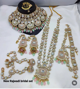 Conjunto nupcial de calidad superior Último conjunto nupcial indio tradicional Rajwadi para mujeres Perfecto para mujeres, ocasiones especiales - Product Image 6