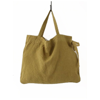 Sac fourre-tout en lin écologique vert pour femmes, taille personnalisée, poignée en corde, fermeture à glissière, OEM/ODM accepté, Zed Aar Exports