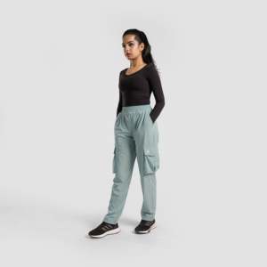 Pantalon Cargo Ristic à Taille Élastique 100% Coton pour Homme – Décontracté et Habillé, Extensible, Taille XL, Logo Personnalisable, Lavage Menthe - Product Image 4