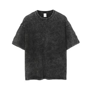 T-shirt vintage épais 100 % coton à épaules tombantes, coupe oversize, délavé à l'acide, noir, longueur longue, taille personnalisée, T-shirts les plus vendus - Product Image 1
