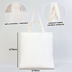 กระเป๋าผ้าแคนวาสขนาด 16 x 16 นิ้ว (40 x 40 ซม.) ทนทาน เป็นมิตรกับสิ่งแวดล้อม รีไซเคิลได้ พร้อมพิมพ์โลโก้ตามสั่ง ใช้ซ้ำได้ เหมาะสำหรับของขวัญและการสร้างแบรนด์ - Product Image 3