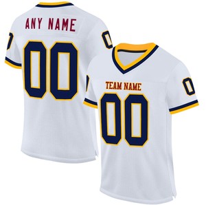 Maillot de football rétro personnalisé pour homme, col en V, nom et numéro, 100 % polyester, impression numérique par transfert thermique, séchage rapide, respirant - Product Image 5