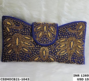 Bolso de mano de cristal bordado hecho a mano con diseño de cuentas Ele bolsos de noche para bodas - Product Image 3