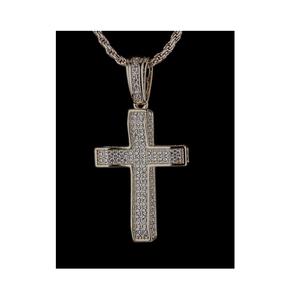 14kt/18kt Lab Grown Diamond Cross Colgantes Iced Out Classic GIA Certified Unisex Disponible 10K/14K Gold Worldwide Supply - Product Image 1