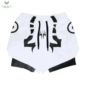 Summer Sports Performance Gym Shorts Pantalon d'entraînement de jogging en maille tricotée à séchage rapide avec fermeture à la taille élastique Longueur au genou - Product Image 2