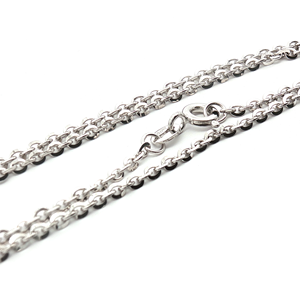 Joyería de collar de cadena fina de oro blanco real de 18 quilates | Susurro de oro blanco puro, versátil para todos los días - Product Image 4