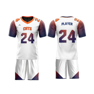 Bajo MOQ OEM personalizado 100% poliéster bandera americana uniforme de fútbol sublimado conjunto de ropa deportiva con mangas cortas - Product Image 5