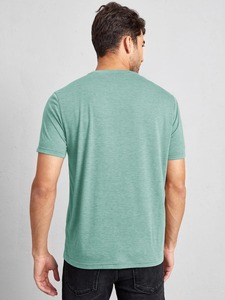 Camiseta de manga corta transpirable de alta calidad para hombre, cuello redondo, algodón, poliéster, último diseño, tela de punto - Product Image 3