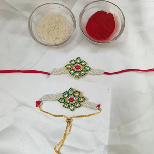 Kundan rakhi, Raksha bandhan rakhi, ขายส่ง rakhi, rakhi สำหรับน้องชาย, เด็ก babhi, rakhi Combo - Product Image 3
