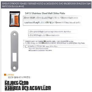 S413 Stainless Steel Matt Strike Plate 20mm Width X 105mm Length DIN Left/Right Flat BKS Rounded for <b>Lock</b> & <b>Key</b> Parts - Product Image 3
