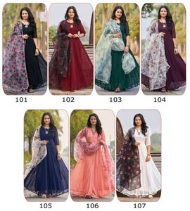 Robe pleine de style avec impression numérique Dupatta Concept Faux Georgette tissu robe de soirée vêtements décontractés belle couleur - Product Image 6