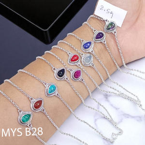 Natural Multi Gemstone <b>Silver</b> Fine <b>Bracelet</b> 925 <b>Sterling</b> <b>Silver</b> <b>Bracelet</b> for Engagement & Anniversary Wholesale Price Jewelry - Product Image 1