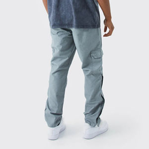 Nouveau arrivé 2025 100% coton hommes pantalons de survêtement personnalisé écran imprimé Logo 4 poches avec boutons latéraux pantalons de survêtement Baggy pour hommes - Product Image 5