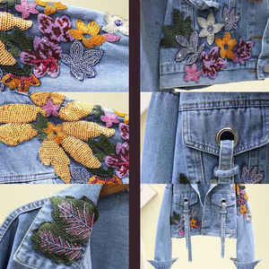 Veste en jean femme automne teint uni avec tenue décontractée style classique veste en jean femme pour tenue décontractée - Product Image 5