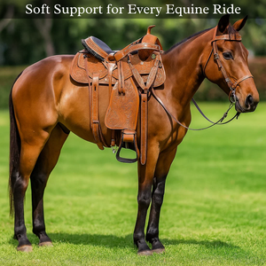 Silla de Montar de Cuero para Caballo de Estilo Western Pleasure Trail |   Silla de Montar Vaquera Hecha a Mano |   Color y Diseño Personalizados |   Equipo de Equitación Resistente - Product Image 2