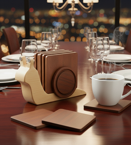 Posavasos de Madera Clásico Hecho a Mano, Ecológico, Duradero, de Madera Maciza para Bebidas, para el Hogar, Cafeterías y Regalos - Product Image 4