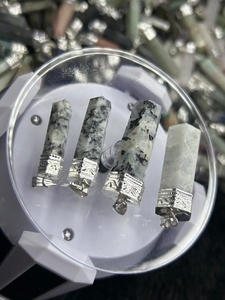 Natural Rainbow Moonstone Pencil Cap Pendant Handmade <b>Crystal</b> Point Necklace Healing Gemstone Jewelry Reiki Gift for Women - Product Image 3