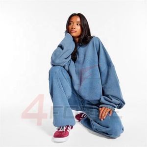 ชุดวอร์มผ้าฟลีซหนาสำหรับผู้หญิงชุดวอร์มผ้าฝ้าย2ชิ้นกางเกงวิ่งแบบมีฮู้ดซักกรดสำหรับฤดูหนาวออกแบบได้ตามต้องการ - Product Image 4