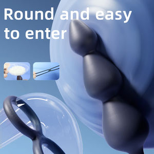 <span class=keywords><strong>Anal</strong></span> Plug Perlen Sexspielzeug Doppel ringe Verzögerung Ejakulation schloss Fernbedienung Backdoor Prostata Massage Vibrations trainer für Männer - Product Image 4