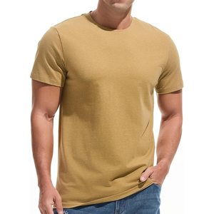 Logotipo personalizado Ropa de hombre Camiseta Mejor precio Uso diario Luz Melocotón Hombres Estilo Venta al por mayor de algodón a granel Camisetas de verano para hombres - Product Image 1