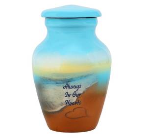 Always In Our Hearts Mini Urne de plage personnalisée gravée Garantie à vie Option de charme d'amour - Product Image 4