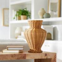 Vase en rotin tressé vintage durable pour centre de table de mariage, 100 % naturel, écologique, fait main, taille personnalisée, décoration intérieure, vente en gros